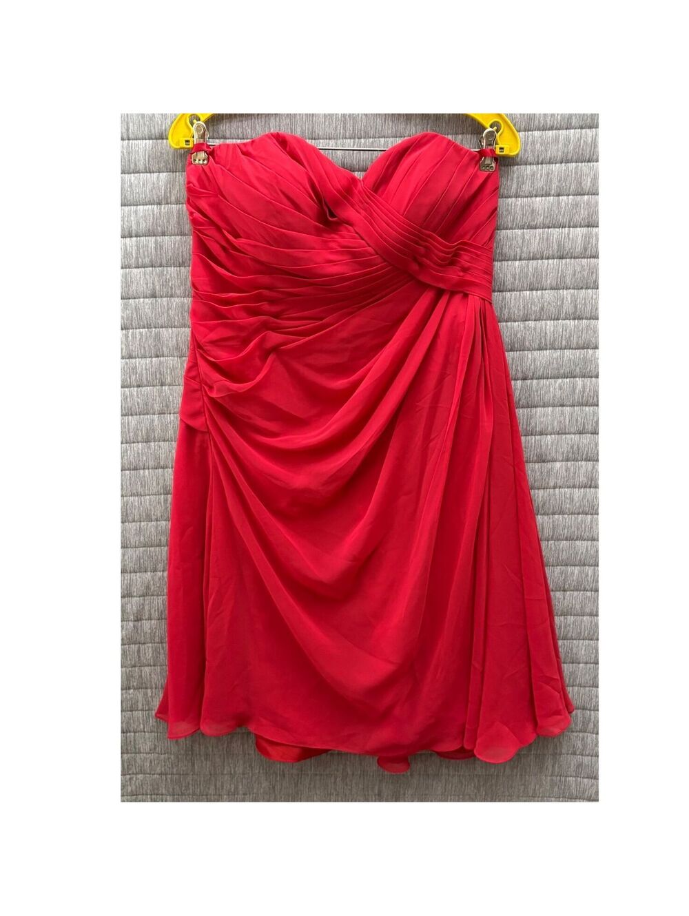 Mori Lee Strapless Semi Formal Dress Size 14 Red Homecoming Bridesmaid Prom